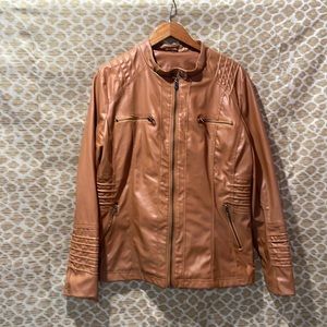3 for $35 Rusty Brown Vegan Leather Moto Jacket XL